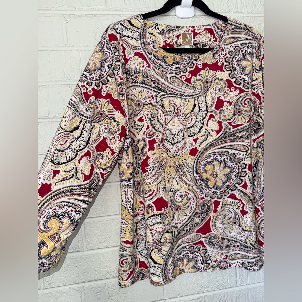 JM Collection women’s Sz L Blouse Shirt Top Mature ✨ - Picture 2 of 9